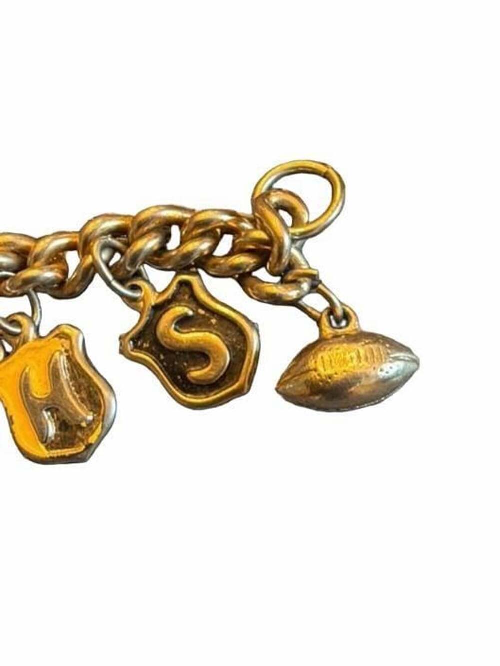 Vintage Bentonville Schools Charm Bracelet With Football Charm